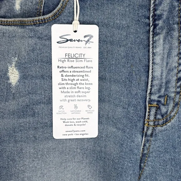 NWT Seven 7 FELICITY High Rise Slim Flare Retro-influenced Size 8 - Picture 3 of 5